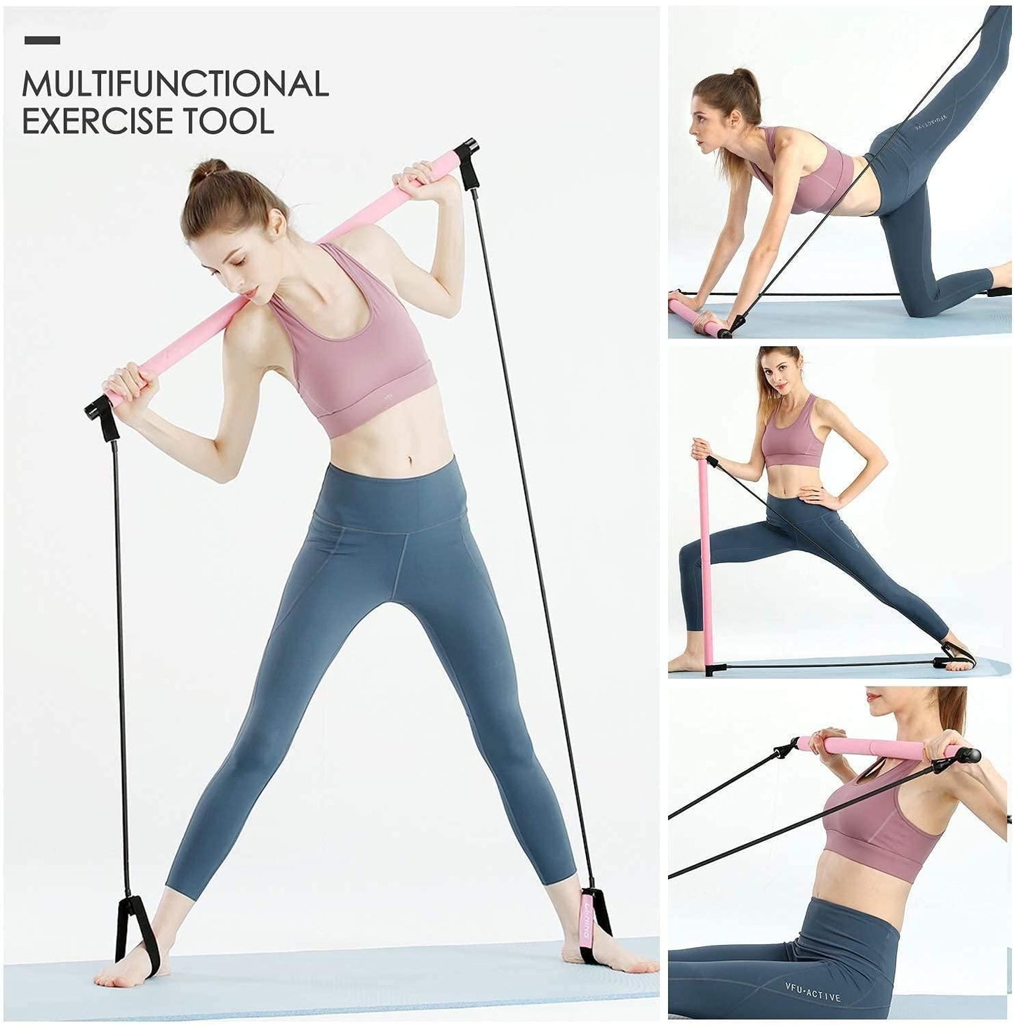 Multifunctional Pilates Exercise Bar – Full Body Fitness & Home Gym Training