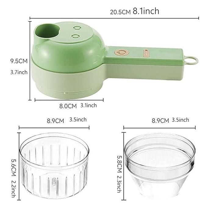 4 in 1 Portable Electric Food Chopper Set - Chop, Slice, Grate & Blend in Seconds