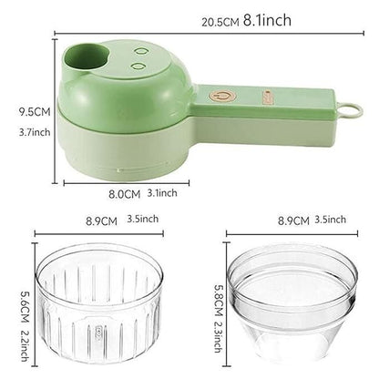 4 in 1 Portable Electric Food Chopper Set - Chop, Slice, Grate & Blend in Seconds