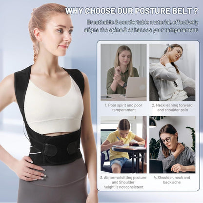 Adjustable Back Posture Corrector – Unisex Pain Relief Belt